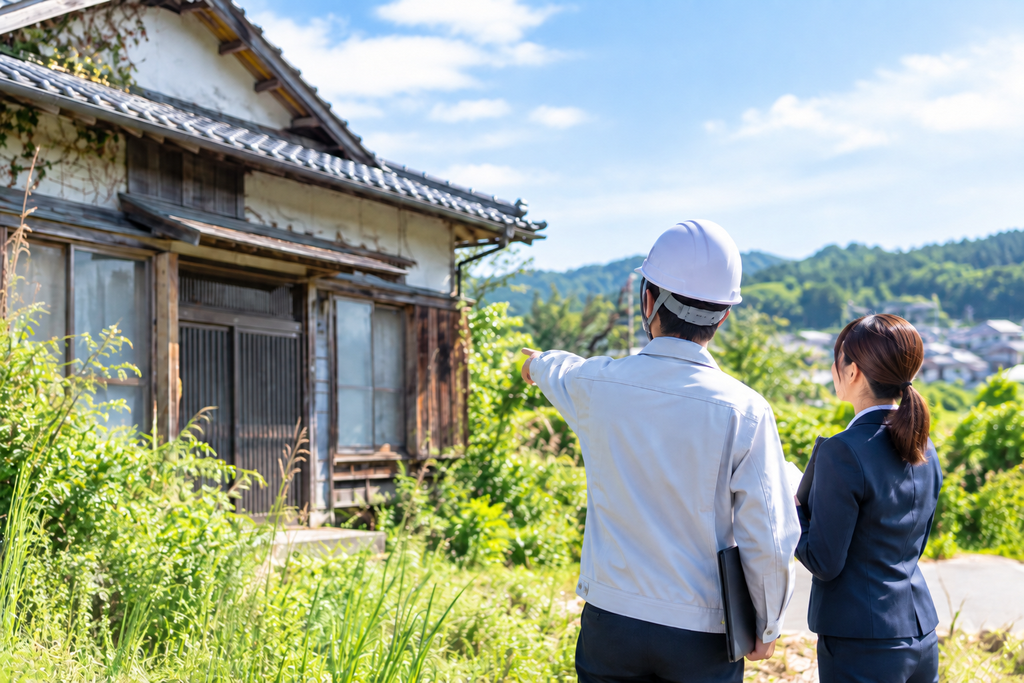 空き家・遊休不動産の活用相談を行う現地確認のイメージ
